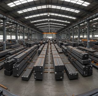 Usine avec des barres de metal